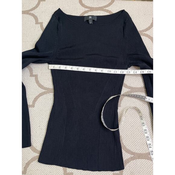 Banana Republic BR ribbed black flare button cuff sleeve sweater, size large - Picture 6 of 11